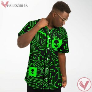 Alienator Green Circut Board Baseball Jersey - Vesles2014s 3
