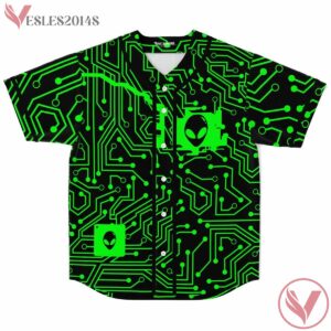 Alienator Green Circut Board Baseball Jersey - Vesles2014s