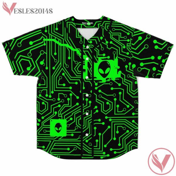 Alienator Green Circut Board Baseball Jersey - Vesles2014s