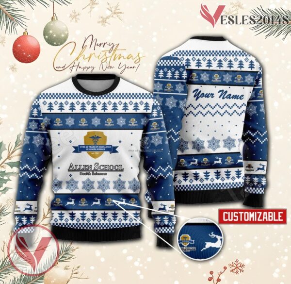 Allen School of Health Sciences Custom Ugly Christmas Sweater, Unique Gift For Fans - Vesles2014s