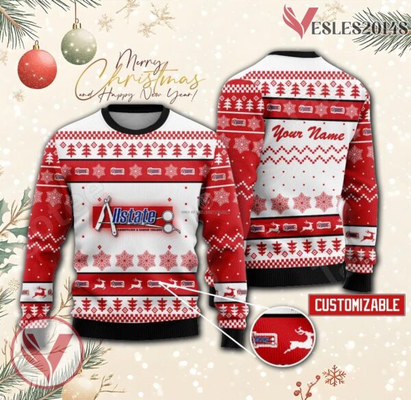 Allstate Hairstyling & Barber College Custom Ugly Christmas Sweater, Unique Gift For Fans - Vesles2014s