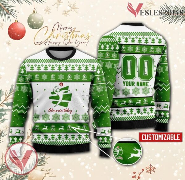 Almeria Volleyball Custom Ugly Christmas Sweater, Unique Gift For Fans - Vesles2014s