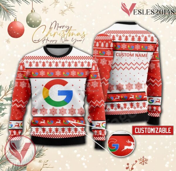 Alphabet (Google) Logo Personalized Ugly Christmas Sweater, Unique Gift For Fans - Vesles2014s
