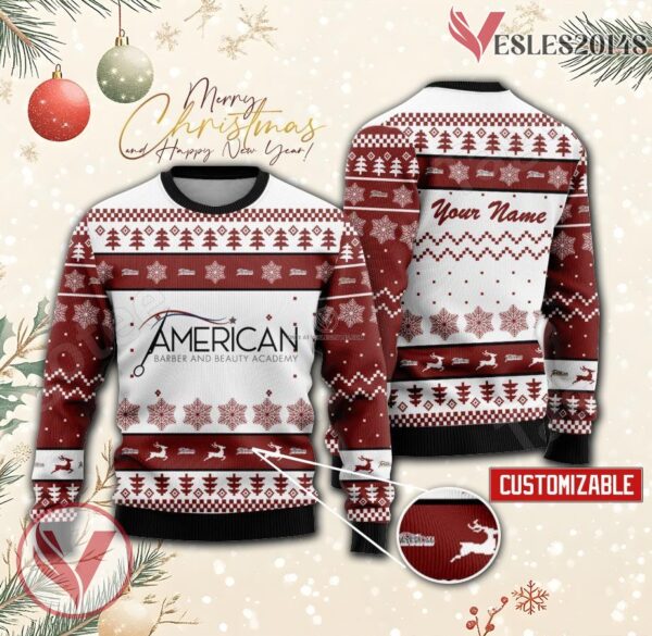 American Barber and Beauty Academy Custom Ugly Christmas Sweater, Unique Gift For Fans - Vesles2014s