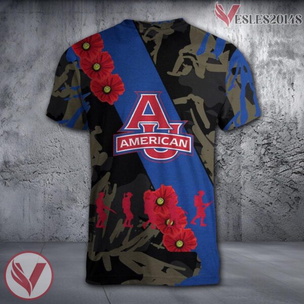 American Eagles NCAA With Red Poppy Flower 3D Shirt, Unique Gift For Fans - Vesles2014S 1