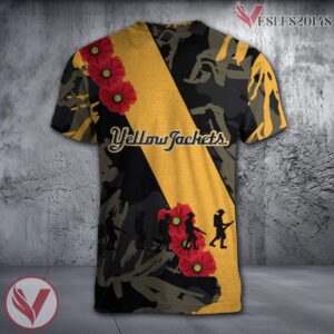 American International Yellow Jackets NCAA With Red Poppy Flower 3D Shirt, Unique Gift For Fans - Vesles2014S 1