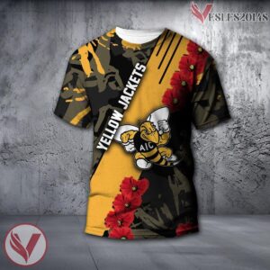American International Yellow Jackets NCAA With Red Poppy Flower 3D Shirt, Unique Gift For Fans - Vesles2014S