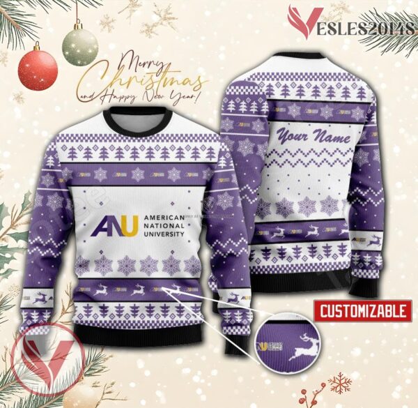 American National University Personalized Ugly Christmas Sweater, Unique Gift For Fans - Vesles2014s