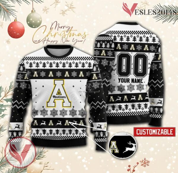 Appalachian State College Rugby Custom Ugly Christmas Sweater, Unique Gift For Fans - Vesles2014s