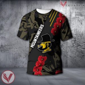 Appalachian State Mountaineers NCAA With Red Poppy Flower 3D Shirt, Unique Gift For Fans - Vesles2014S