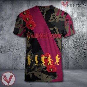 Arizona State Sun Devils NCAA With Red Poppy Flower 3D Shirt, Unique Gift For Fans - Vesles2014S 1