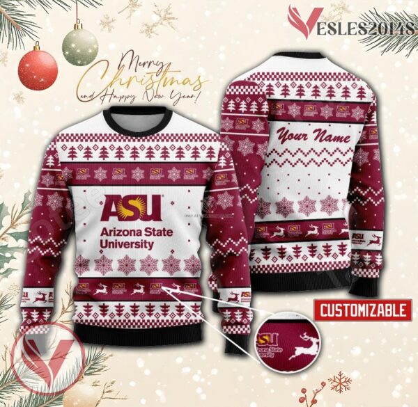 Arizona State University Custom Ugly Christmas Sweater, Unique Gift For Fans - Vesles2014s