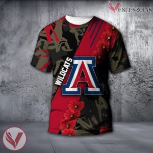 Arizona Wildcats NCAA With Red Poppy Flower 3D Shirt, Unique Gift For Fans - Vesles2014S