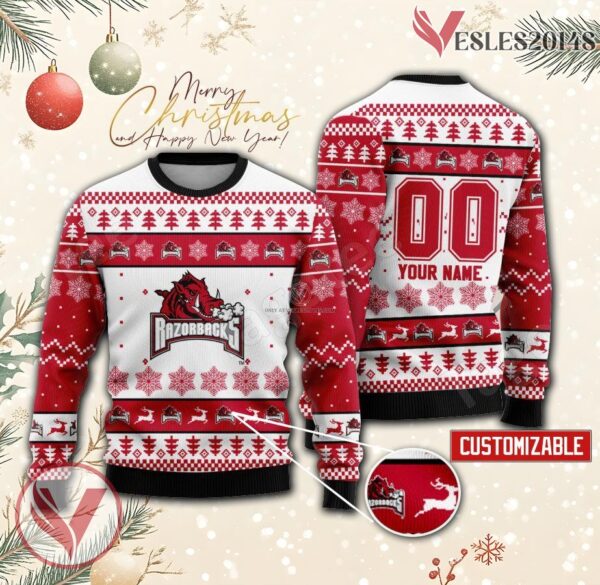 Arkansas College Rugby Custom Ugly Christmas Sweater, Unique Gift For Fans - Vesles2014s