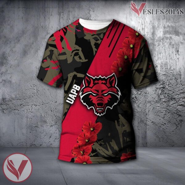 Arkansas-Pine Bluff Golden Lions NCAA With Red Poppy Flower 3D Shirt, Unique Gift For Fans - Vesles2014S