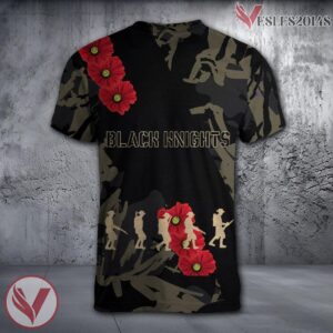 Army Black Knights NCAA With Red Poppy Flower 3D Shirt, Unique Gift For Fans - Vesles2014S 1