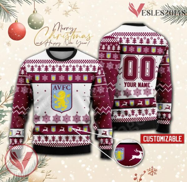 Aston Villa Custom Ugly Christmas Sweater, Unique Gift For Fans - Vesles2014s