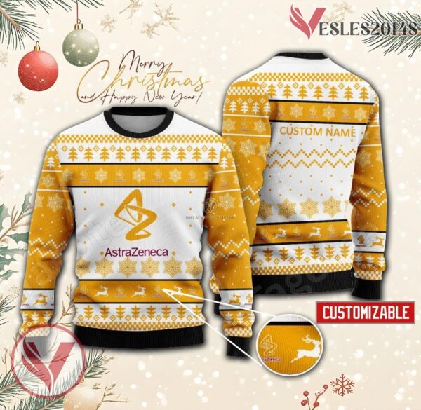 AstraZeneca Logo Personalized Ugly Christmas Sweater, Unique Gift For Fans - Vesles2014s
