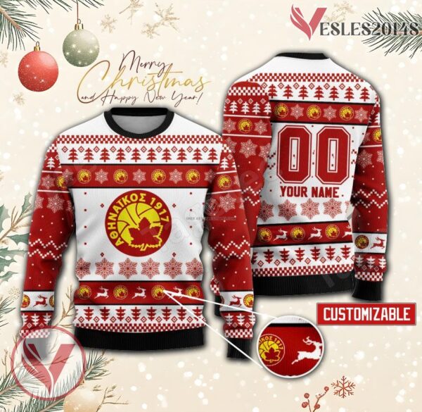 Athinaikos Women Custom Ugly Christmas Sweater, Unique Gift For Fans - Vesles2014s