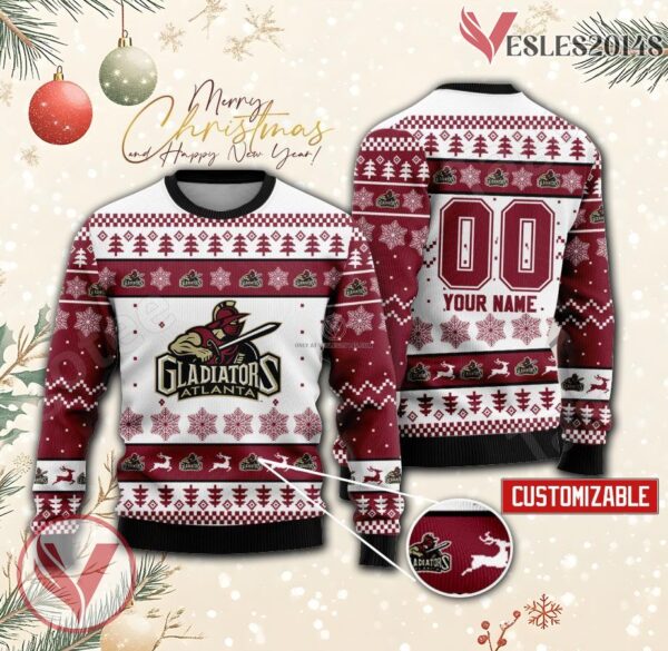 Atlanta Gladiators Hockey Custom Ugly Christmas Sweater, Unique Gift For Fans - Vesles2014s