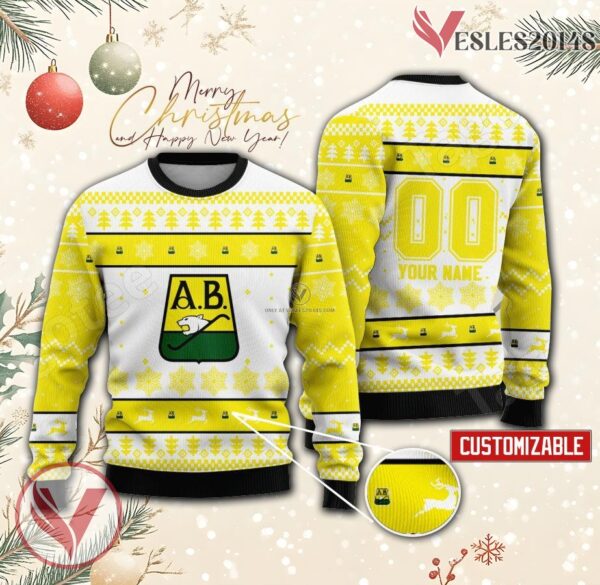 Atlético Bucaramanga Basketball Custom Ugly Christmas Sweater, Unique Gift For Fans - Vesles2014s