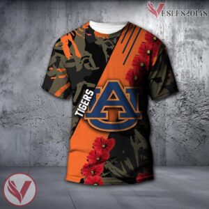 Auburn Tigers NCAA With Red Poppy Flower 3D Shirt, Unique Gift For Fans - Vesles2014S