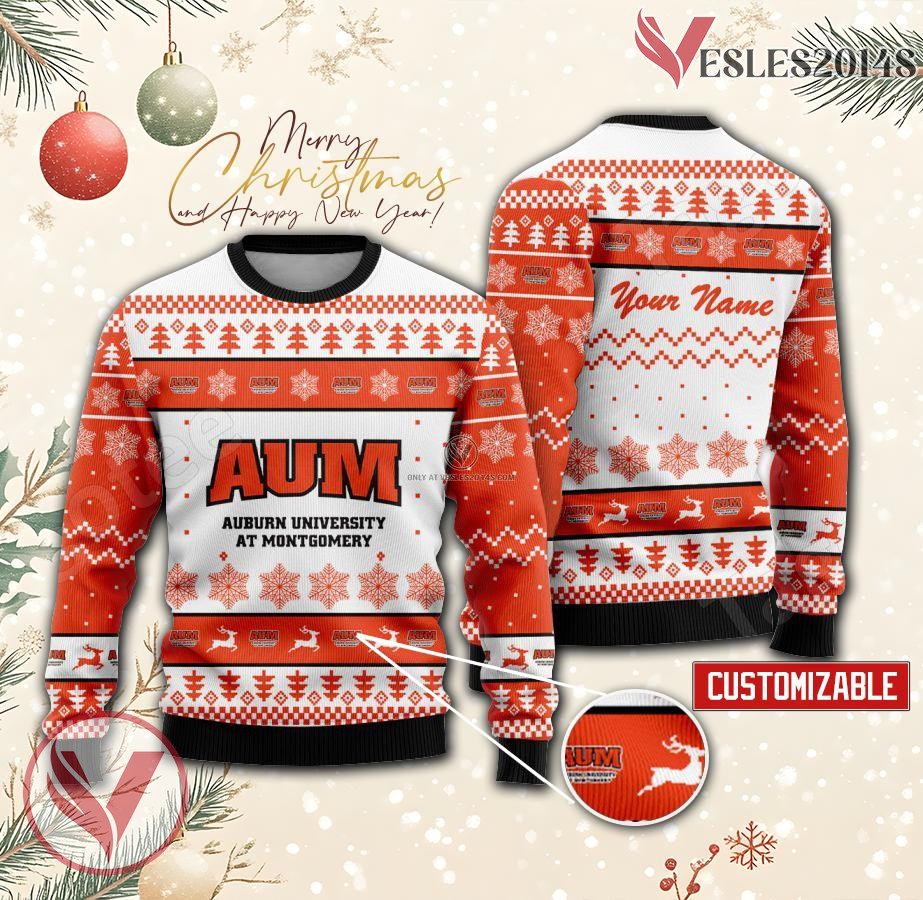 Auburn University at Montgomery Personalized Ugly Christmas Sweater, Unique Gift For Fans - Vesles2014s