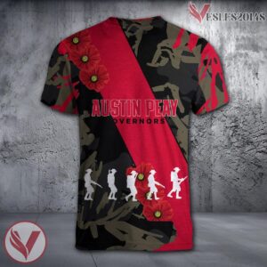 Austin Peay Governors NCAA With Red Poppy Flower 3D Shirt, Unique Gift For Fans - Vesles2014S 1