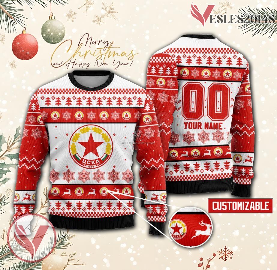 BC CSKA Sofia Custom Ugly Christmas Sweater, Unique Gift For Fans - Vesles2014s