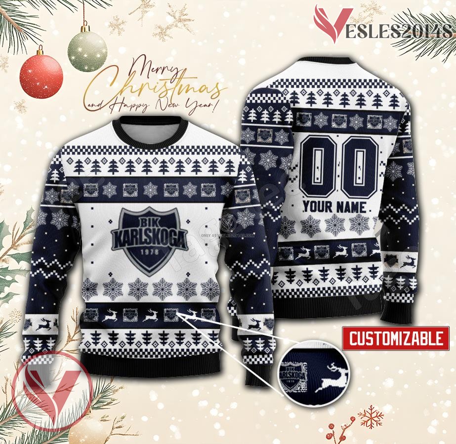 BIK Karlskoga Hockey Custom Ugly Christmas Sweater, Unique Gift For Fans - Vesles2014s