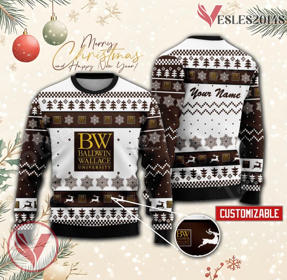Baldwin Wallace University Custom Ugly Christmas Sweater, Unique Gift For Fans - Vesles2014s