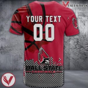 Ball State Cardinals Basketball Grunge Pattern Unique Personalized T Shirts - Vesles2014S 1