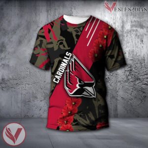 Ball State Cardinals NCAA With Red Poppy Flower 3D Shirt, Unique Gift For Fans - Vesles2014S
