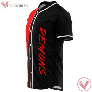 Bearn Grillz Demons Custom Red Black Split Jersey - Vesles2014s 2