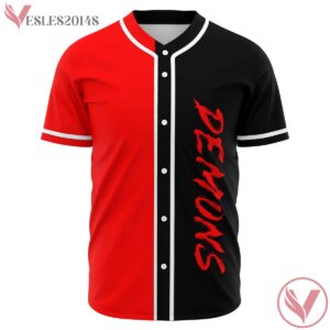 Bearn Grillz Demons Custom Red Black Split Jersey - Vesles2014s
