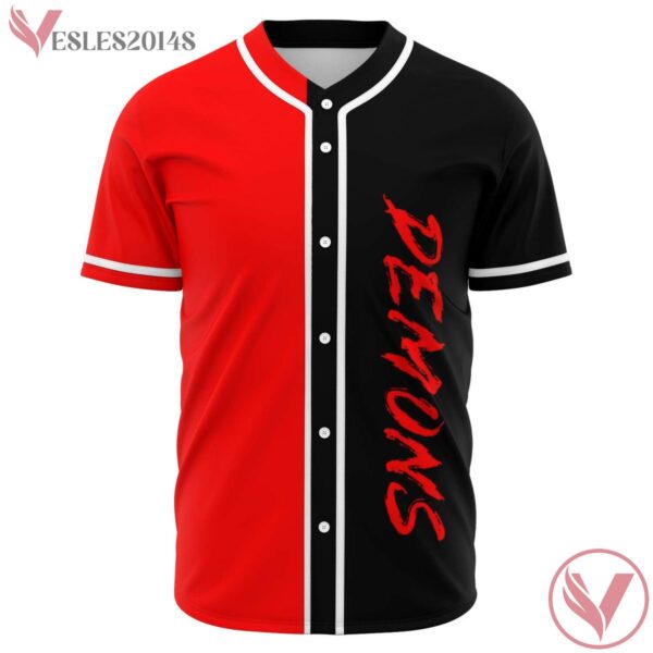 Bearn Grillz Demons Custom Red Black Split Jersey - Vesles2014s