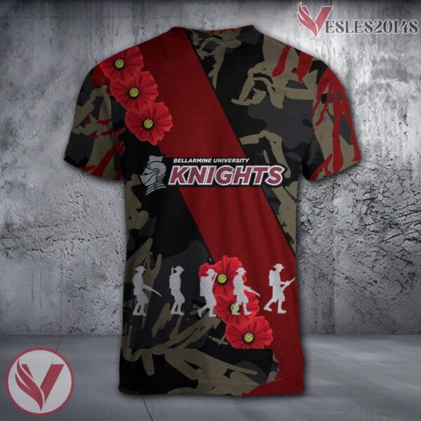 Bellarmine Knights NCAA With Red Poppy Flower 3D Shirt, Unique Gift For Fans - Vesles2014S 1