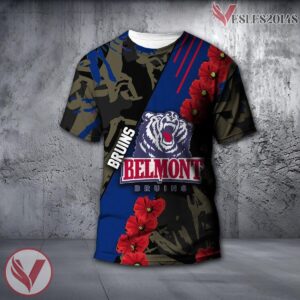 Belmont Bruins NCAA With Red Poppy Flower 3D Shirt, Unique Gift For Fans - Vesles2014S