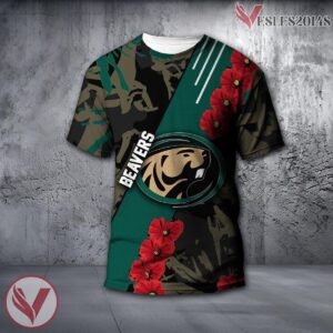 Bemidji State Beavers NCAA With Red Poppy Flower 3D Shirt, Unique Gift For Fans - Vesles2014S