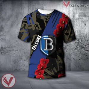 Bentley Falcons NCAA With Red Poppy Flower 3D Shirt, Unique Gift For Fans - Vesles2014S