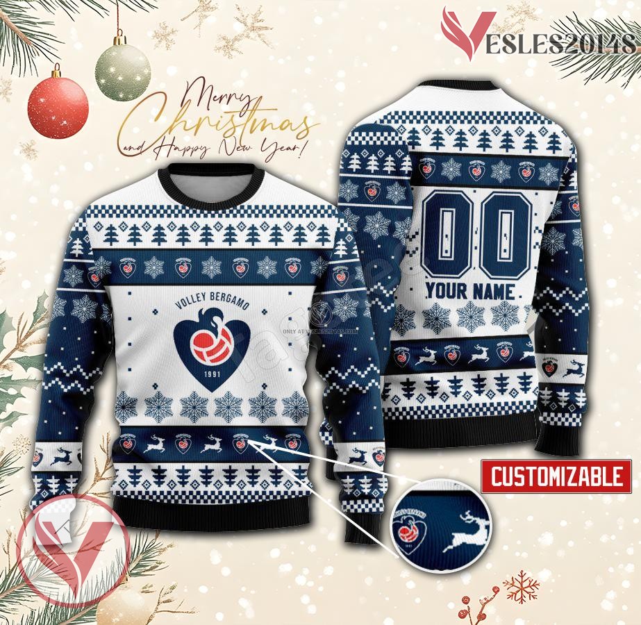Bergamo Women Volleyball Custom Ugly Christmas Sweater, Unique Gift For Fans - Vesles2014s