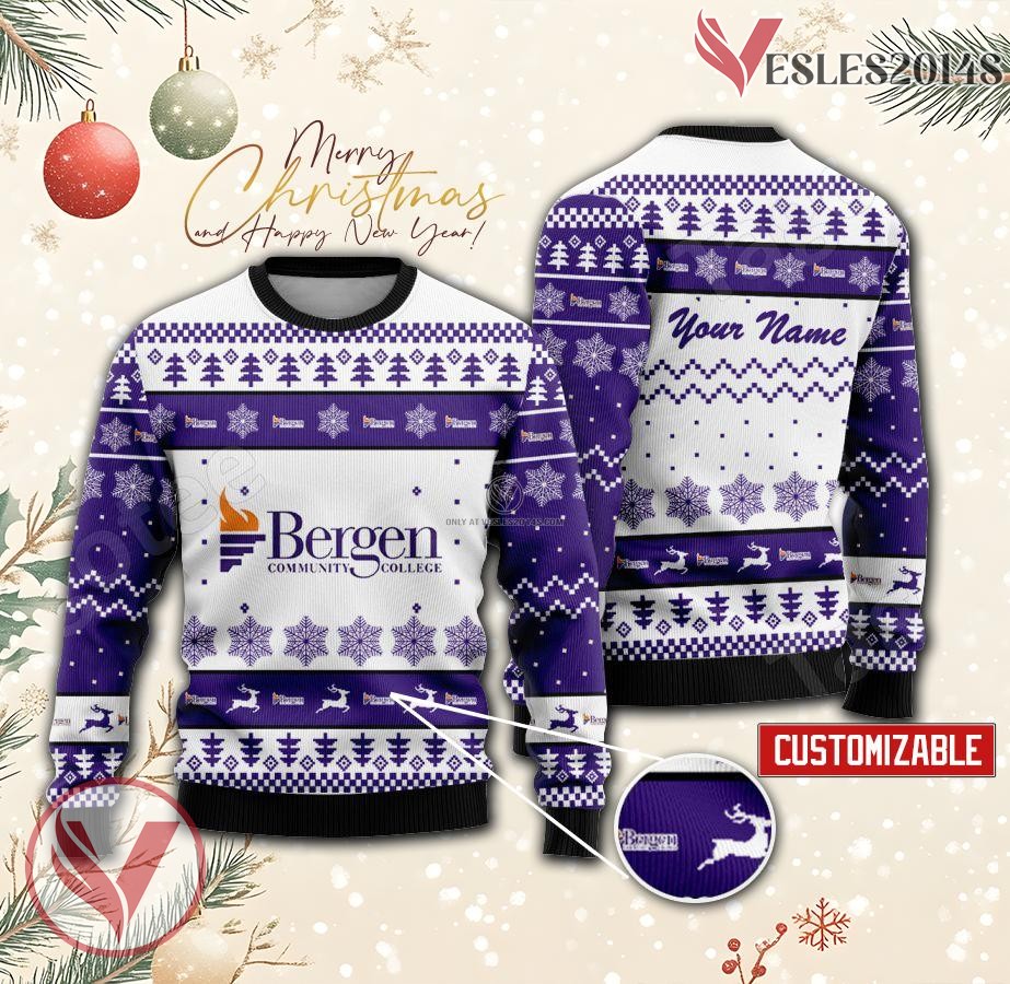 Bergen Community College Custom Ugly Christmas Sweater, Unique Gift For Fans - Vesles2014s