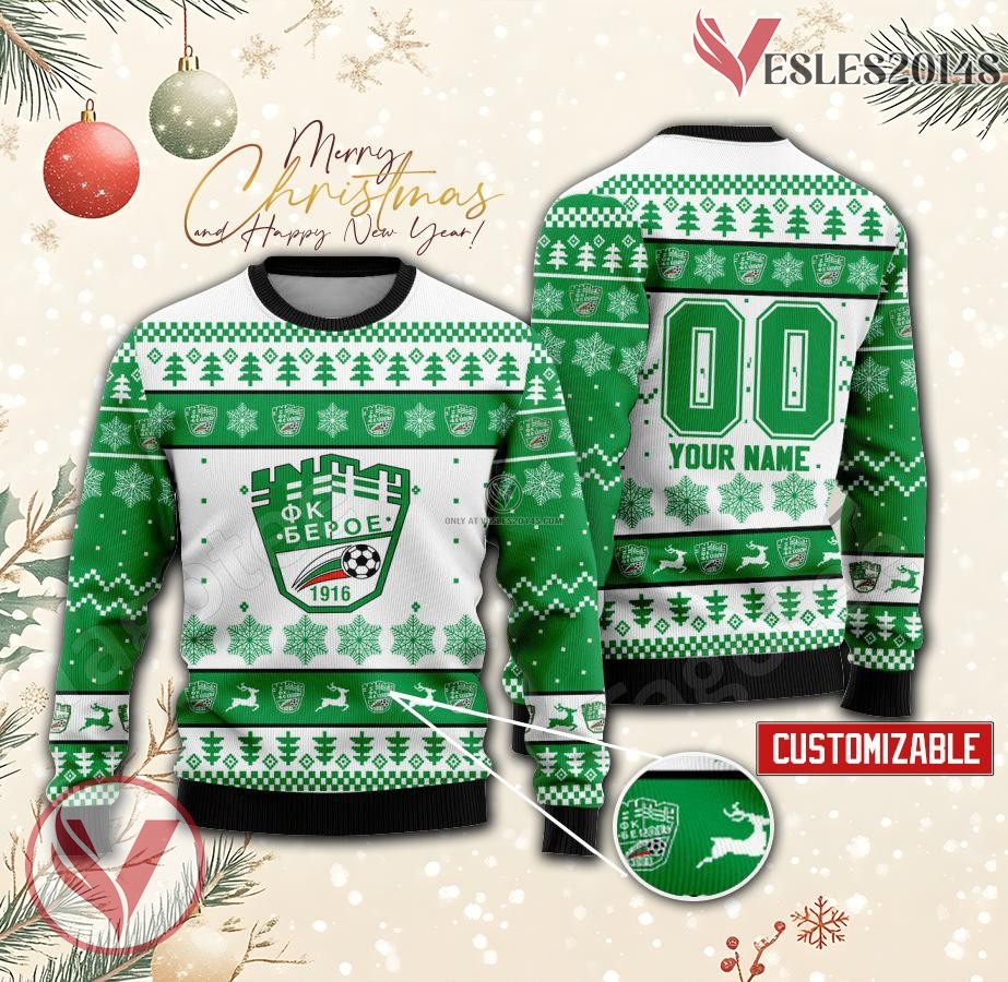 Beroe Stara Zagora Custom Ugly Christmas Sweater, Unique Gift For Fans - Vesles2014s