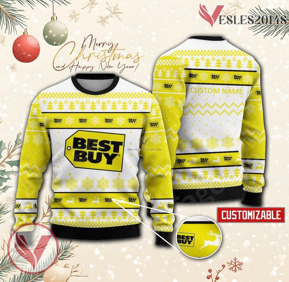 Best Buy Logo Personalized Ugly Christmas Sweater, Unique Gift For Fans - Vesles2014s