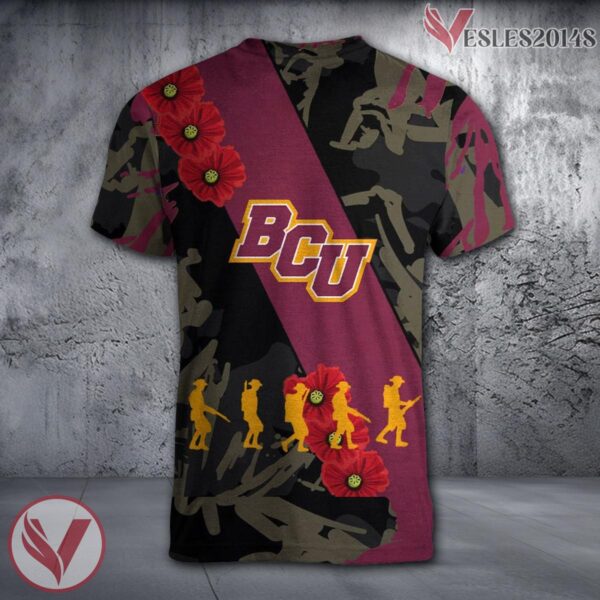 Bethune-Cookman Wildcats NCAA With Red Poppy Flower 3D Shirt, Unique Gift For Fans - Vesles2014S 1