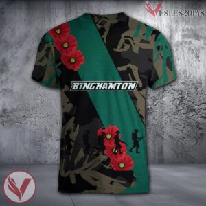 Binghamton Bearcats NCAA With Red Poppy Flower 3D Shirt, Unique Gift For Fans - Vesles2014S 1
