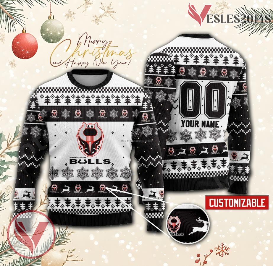 Birmingham Bulls Hockey Custom Ugly Christmas Sweater, Unique Gift For Fans - Vesles2014s
