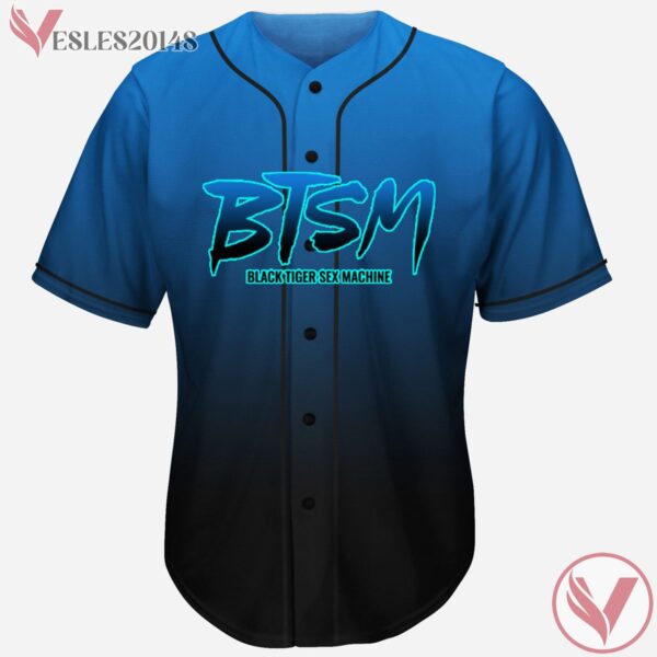 Black Tiger Sex Machine BTSM Blue Gradient Rave Baseball Jersey For festivals, EDM Music Gifts - Vesles2014s