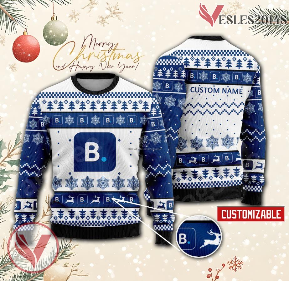 Booking.com Logo Personalized Ugly Christmas Sweater, Unique Gift For Fans - Vesles2014s