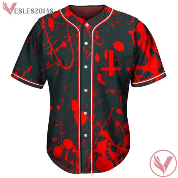 Broken Skull Red Splashes CUSTOM INVERTED CROSS JERSEY - Vesles2014s